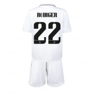 Real Madrid Antonio Rudiger #22 Fotballklær Hjemmedraktsett Barn 2022-23 Kortermet (+ korte bukser)